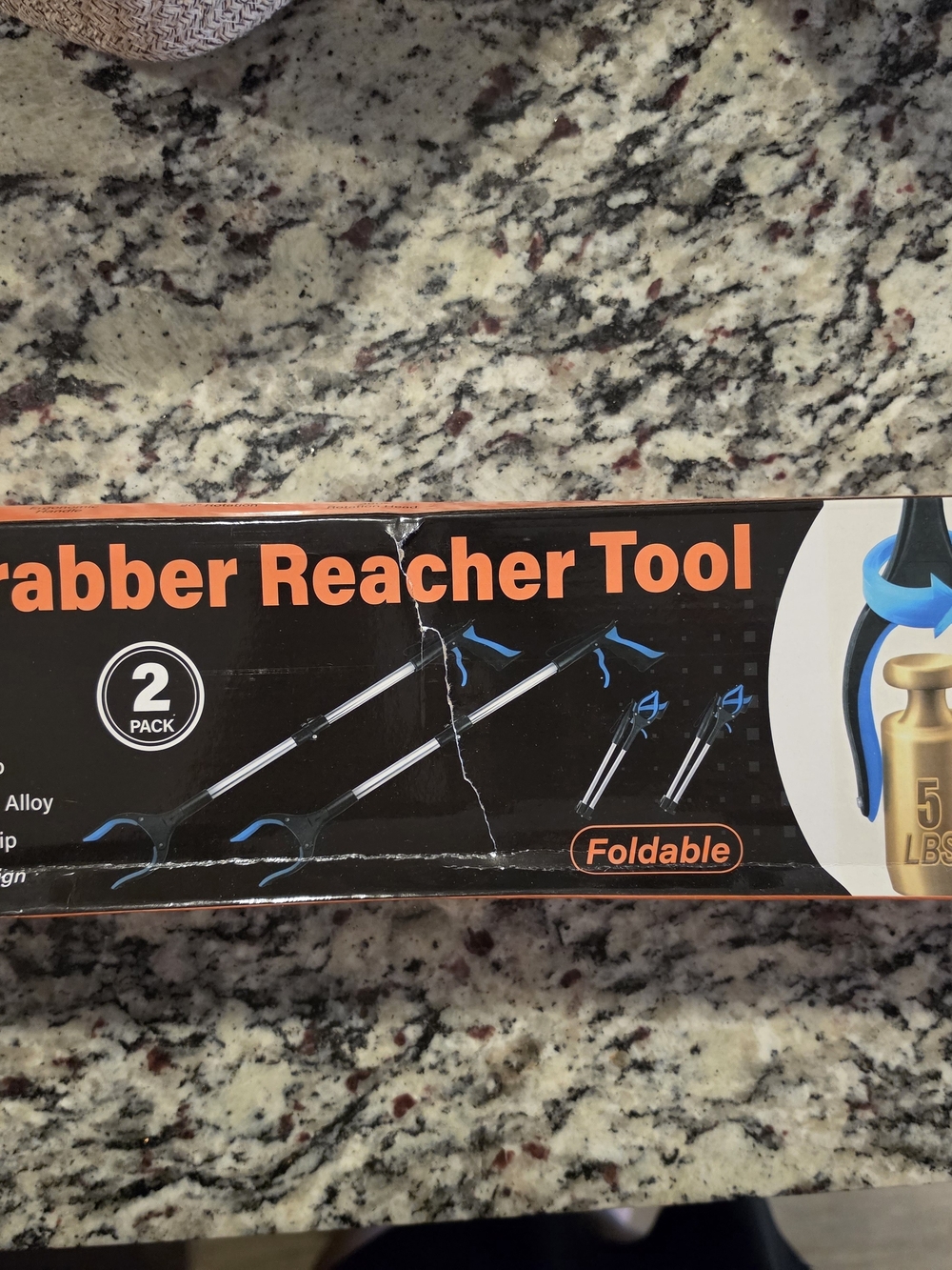 Foldable Grabber Reacher Tool - Black and Blue (2 Pack)